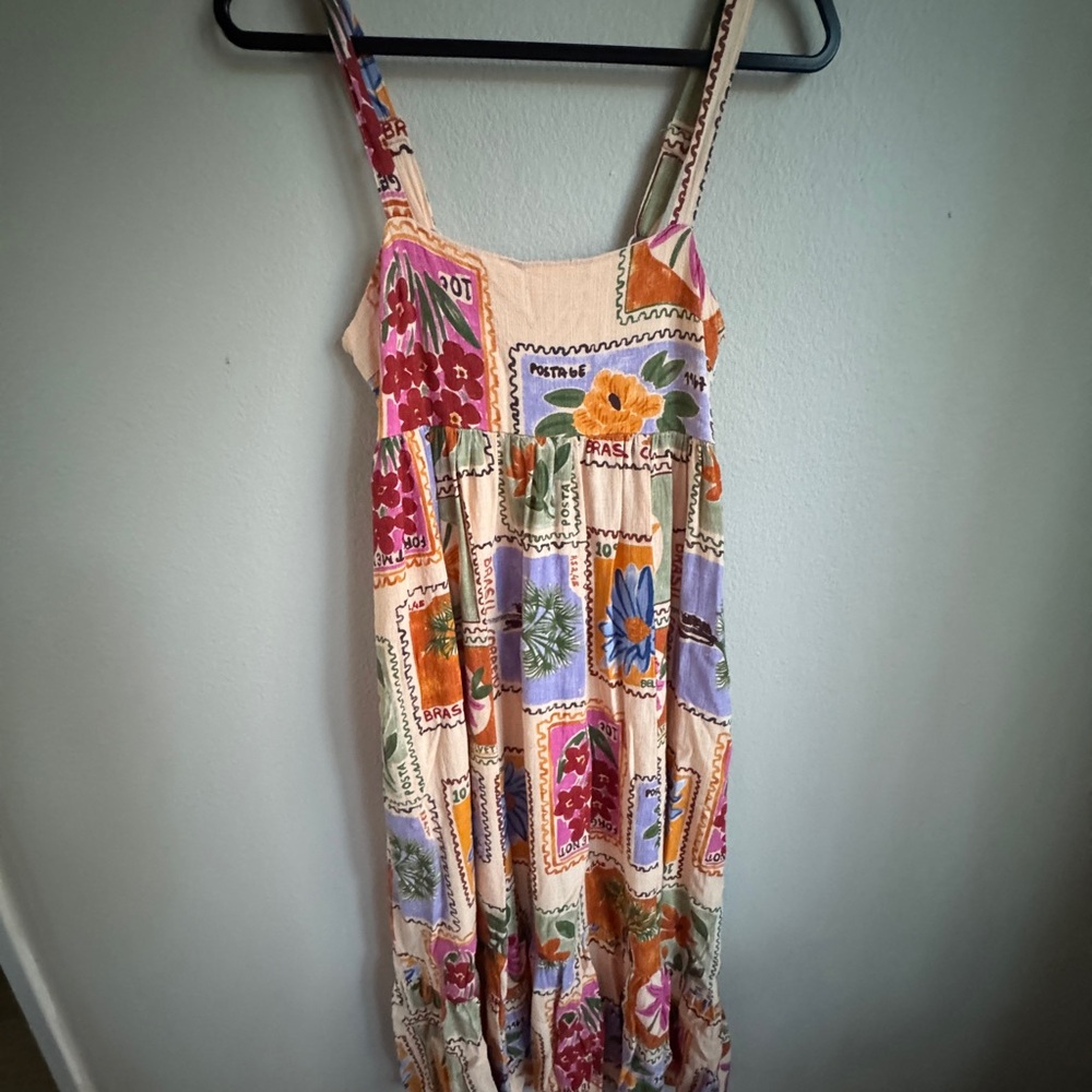 Anthropologie Paper Heart Floral Stamp Maxi Dress